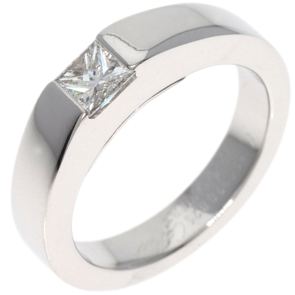 CARTIER Ring Tank Diamond #44 K18 White Gold