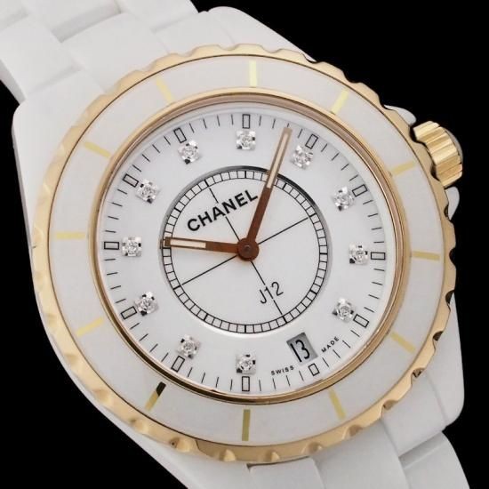 Chanel J12 38Mm Genuine 11P Diamond Index H2180 New Buckle Ceramic/Ss/Pg
