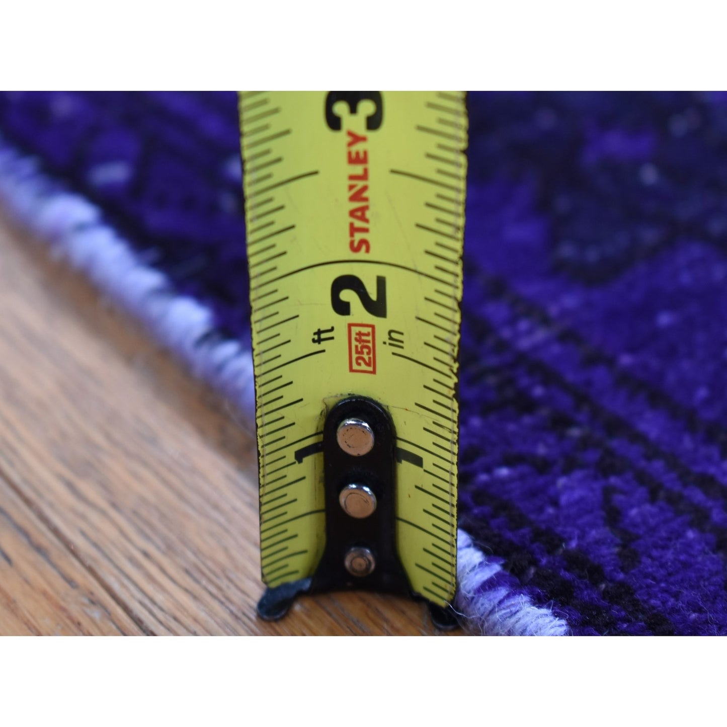 3'4"X8'7" Indigo Overdyed Vintage Amadan Pure Wool Handmade Runner Rug