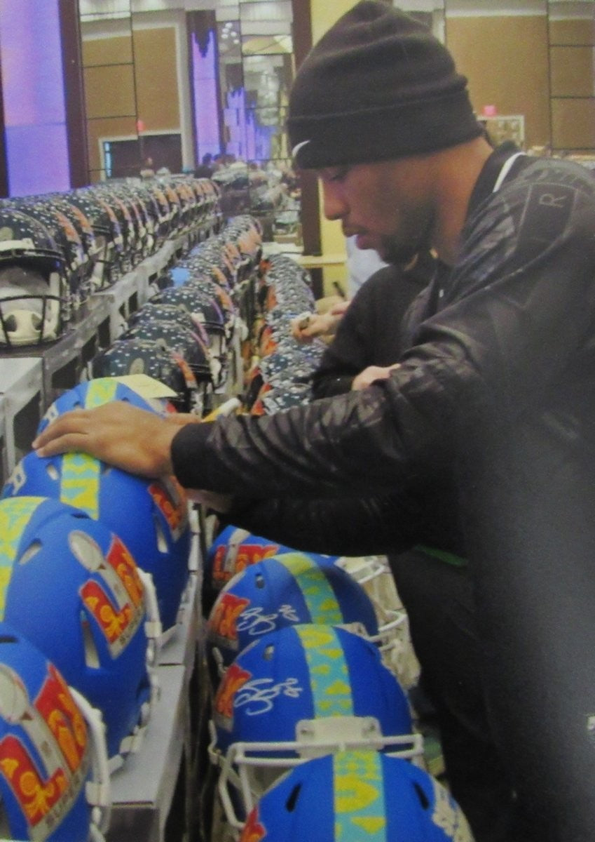 Saquon Barkley Signed Blue Sb Lix Full Size Replica Helmet Eagles Psa 195218