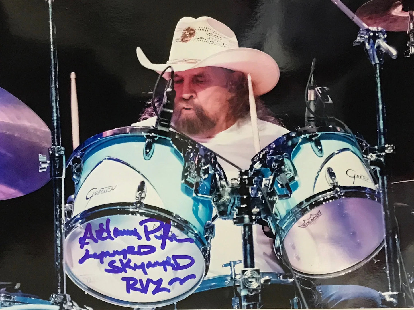 Artimus Pyle Autographed 8X10 Photo & Drumstick