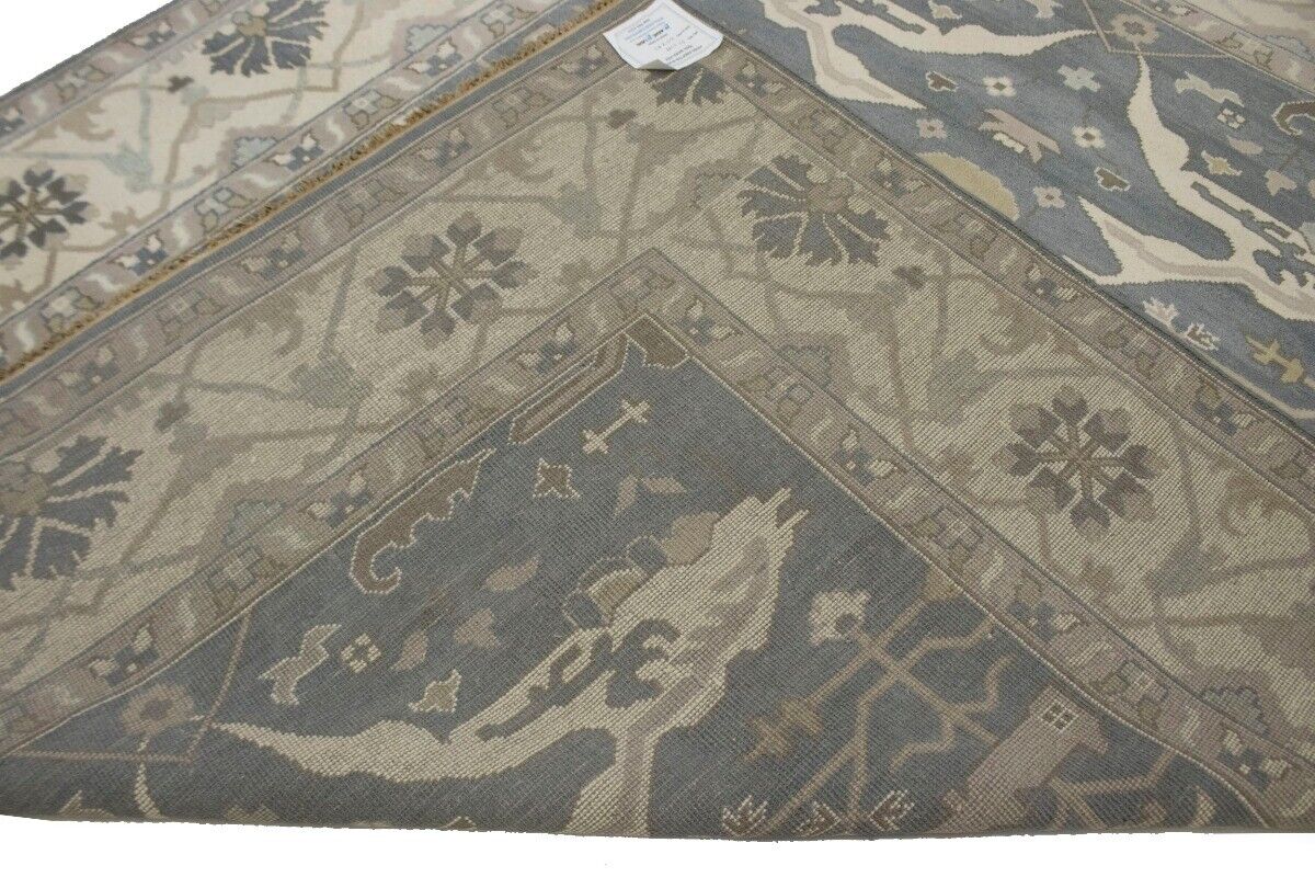 Handmade Oushak Oriental Rug Floral Design Pastel