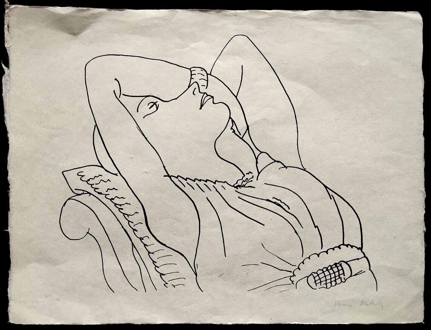 Henri Matisse Lithograph Handmade Coa Contract