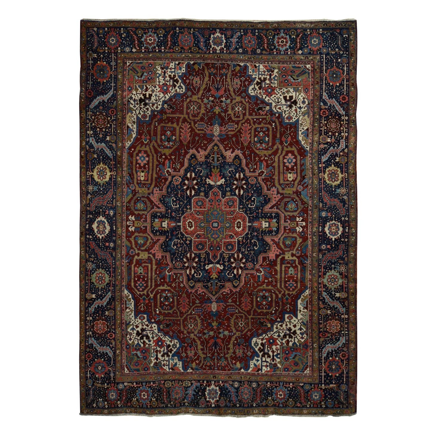 8'3"X11'9" Emboldened Red Antique Zoroastrian Soft Wool Hand Knotted Rug