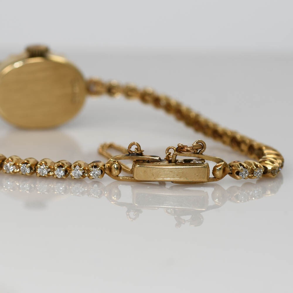 14K Yellow Gold Vintage Swiss Croton Diamond