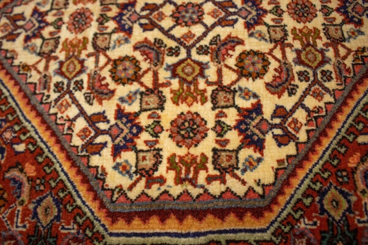 Handmade Vintage Oriental Rug 4X5 Ft Rust Orange