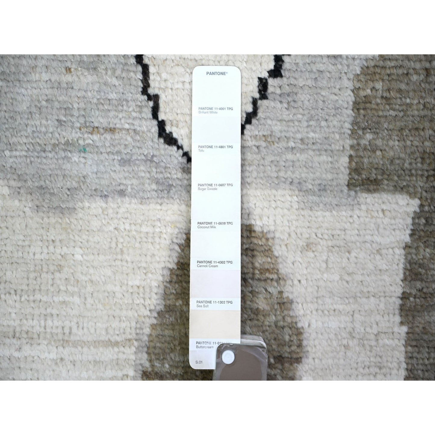 7'4"X9'6" Ivory Wool Hand Knotted Beni Ourain Moroccan Berber Design Rug