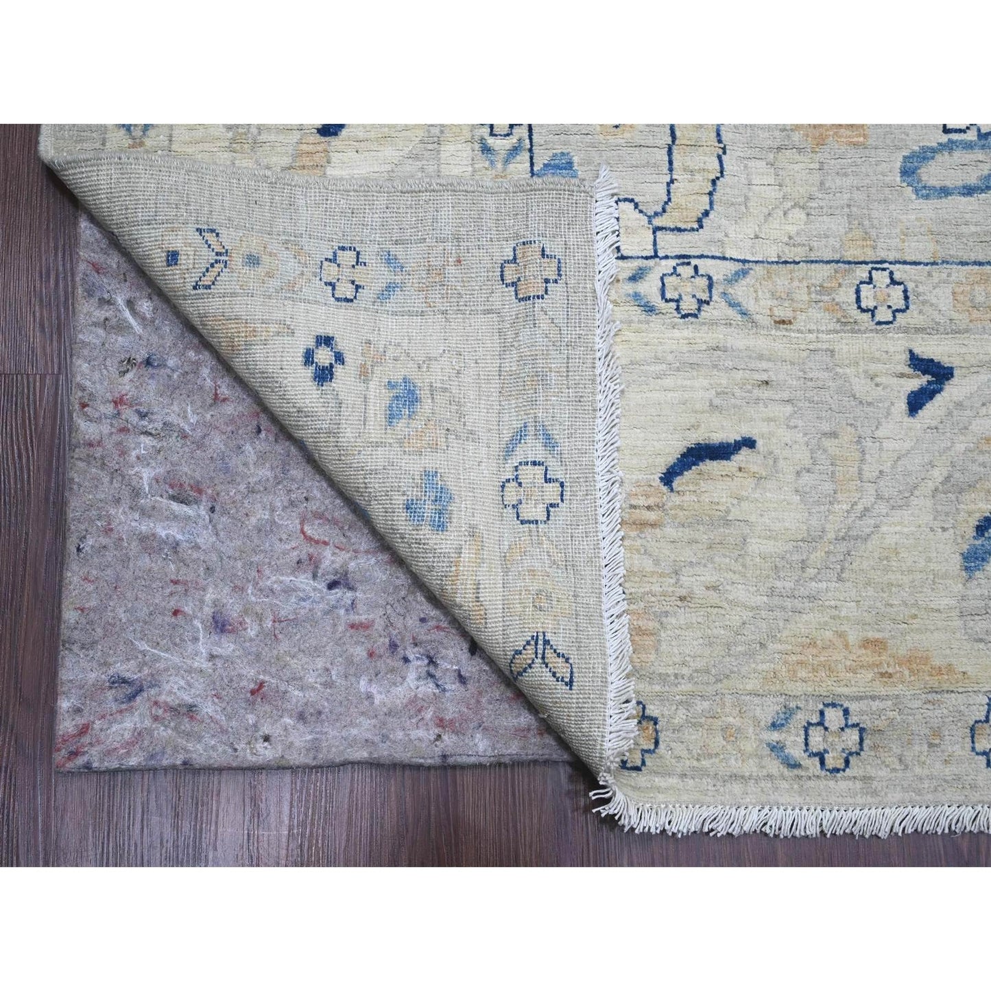 9'X11'7" Oyster Gray Ziegler Mahal Design Peshawar Hand Knotted Wool Rug