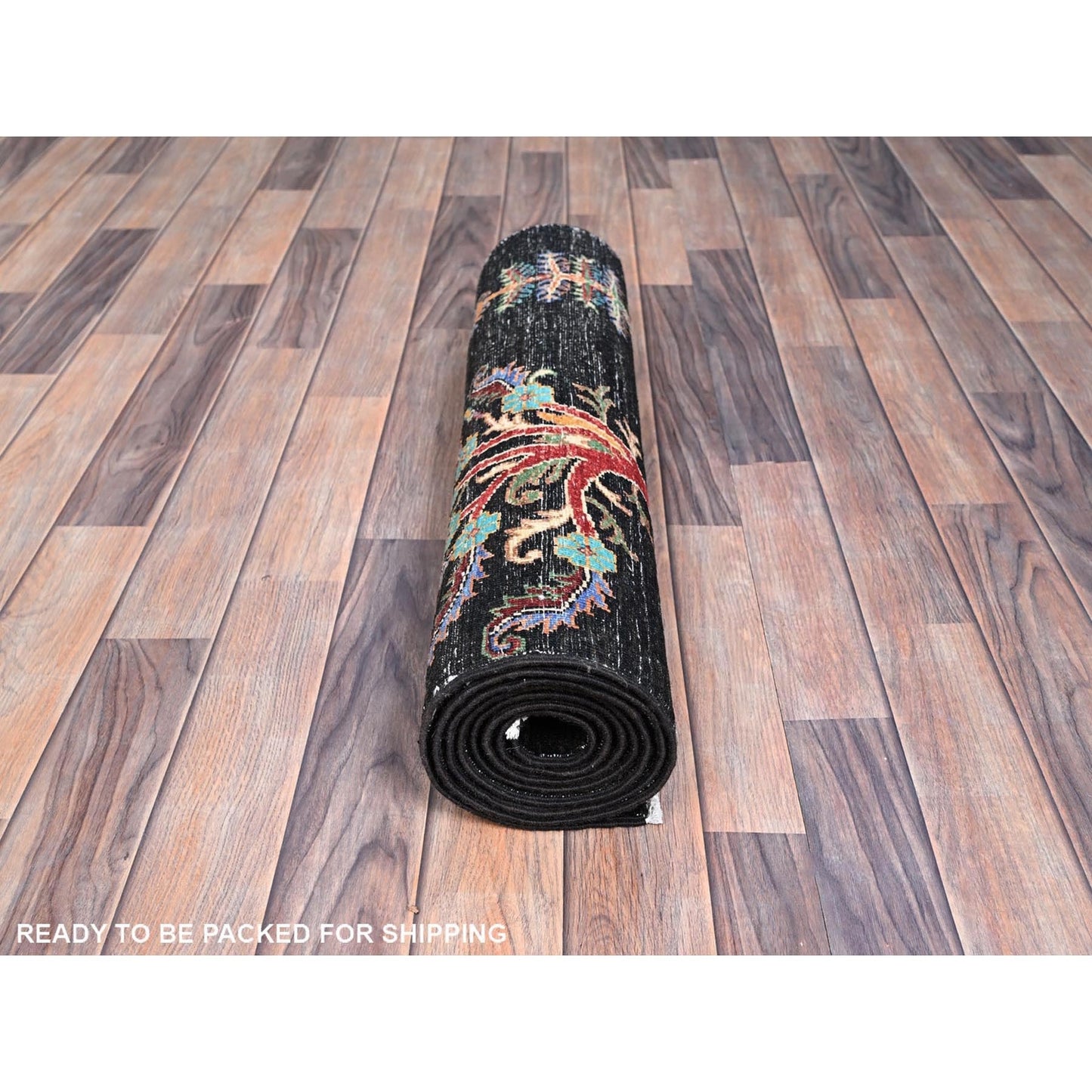 2'7"X8' Black Large Tribal Tree Design Afghan Sultani Oriental Runner Rug