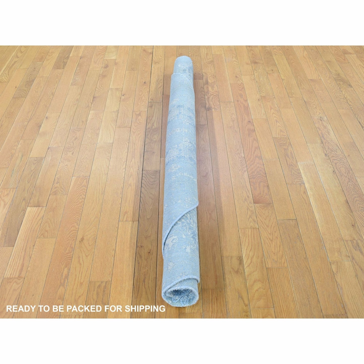 6'X6' Blue Hand Knotted Wool And Pure Silk Jewellery Design Round Rug