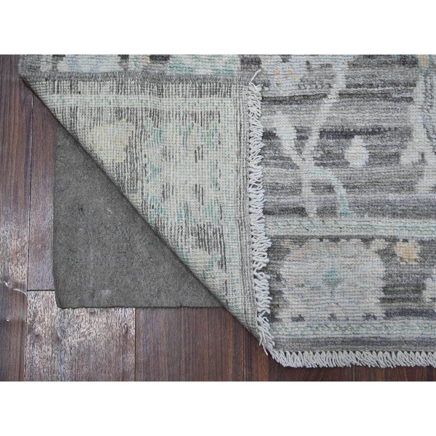 2'9"X8' Dark Silver Gray Afghan Angora Oushak Runner Oriental Rug