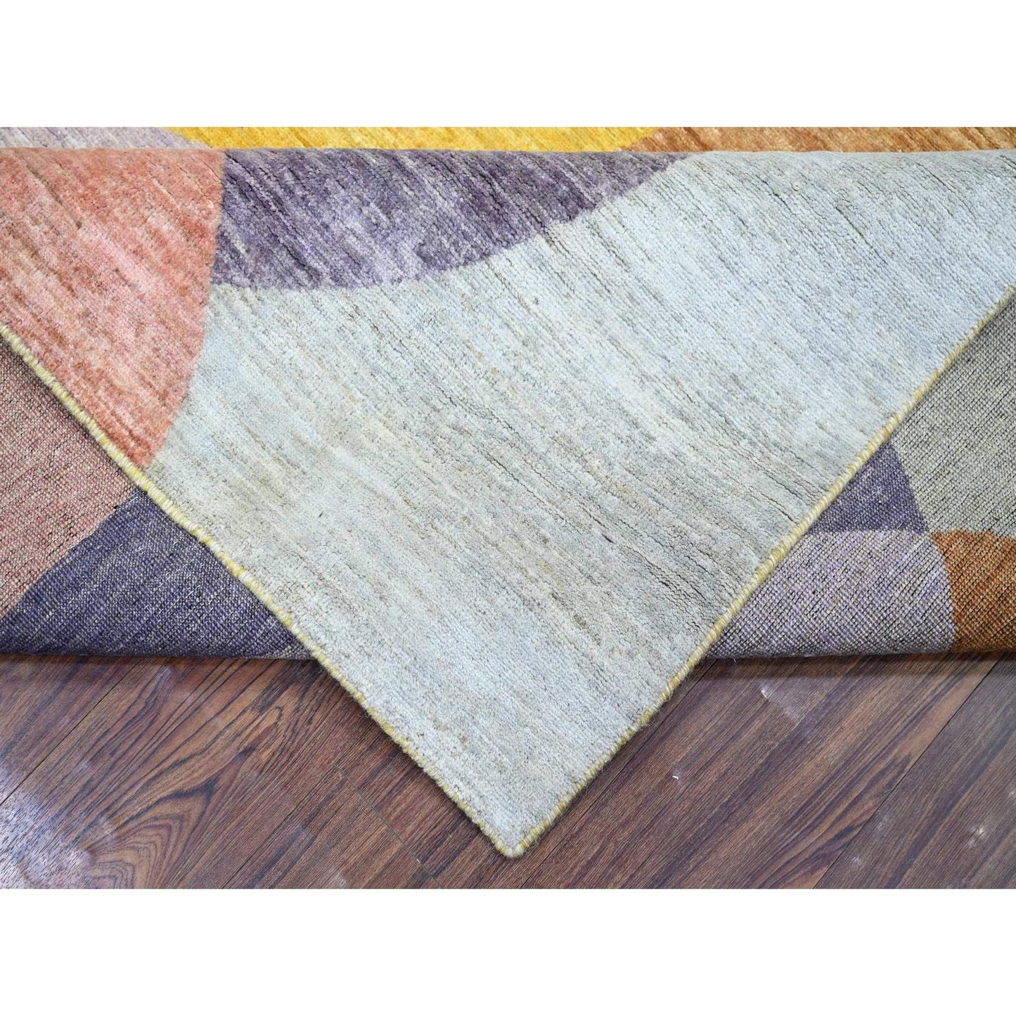 9'X12' Colorful The Circles Design Wool Hand Knotted Oriental Rug