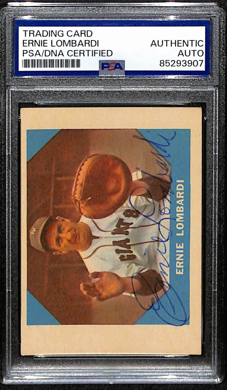 Ernie Lombardi Hof Signed/Auto 1960 Fleer Card
