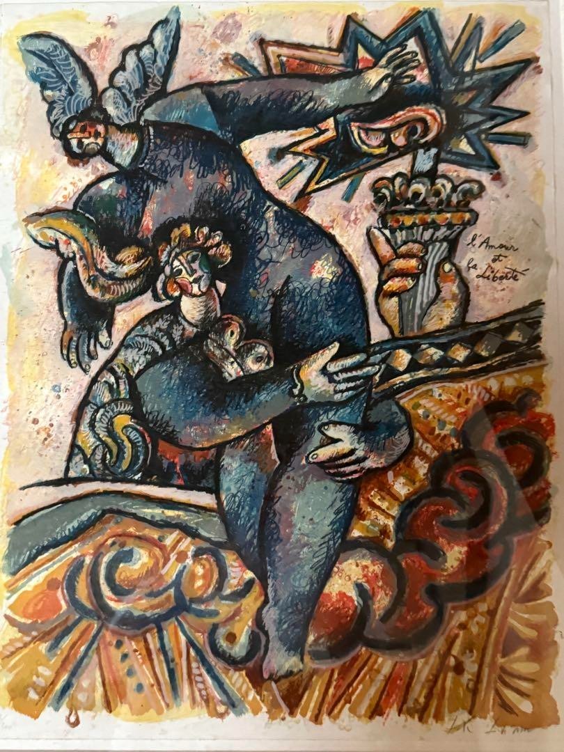 Theo Tobiasse (France) Original Large Lithograph Signed Numbered Framed Paris