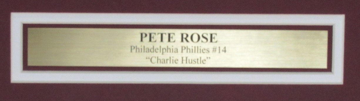 Pete Rose Signed 16X20 Photo Philadelphia Phillies Framed Jsa 197596