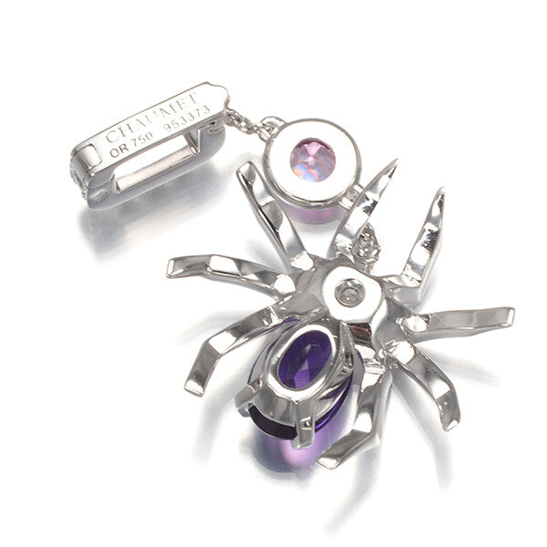 Chaumet Pendant Attrape-Moi Spider Amethyst Diamond 18K 750 White Gold