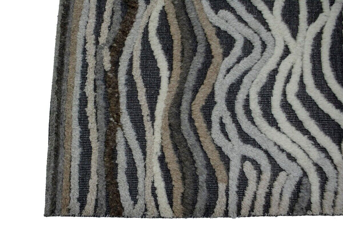 Handmade Modern Area Rug High-Low Relief Waves