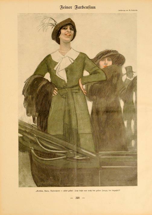 Simplicissimus 1913 By Marcello Dudovich Feiner Farbenfin On Linen Original