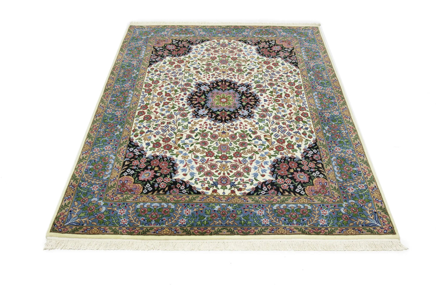 Handmade Vintage Style Floral Kirman Rug 5X7 Ft