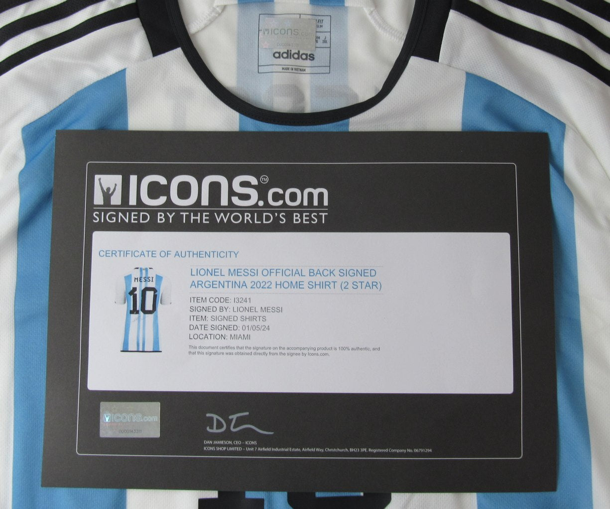 Lionel Messi Signed Argentina National 2022 Home