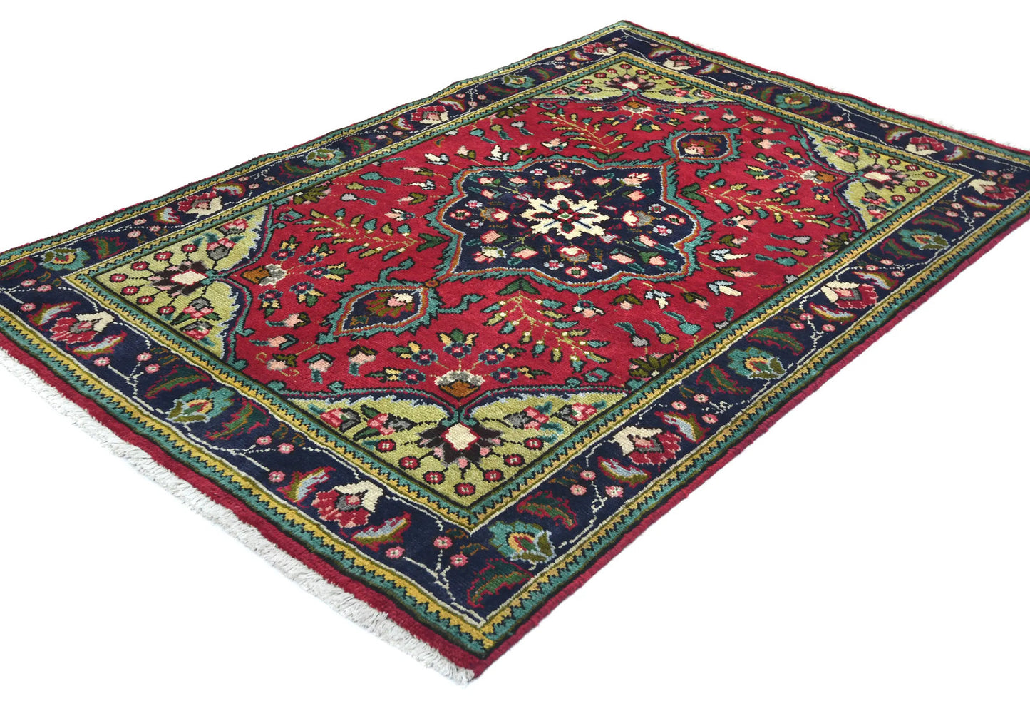 Vintage Handmade Small Red Oriental Rug Classic