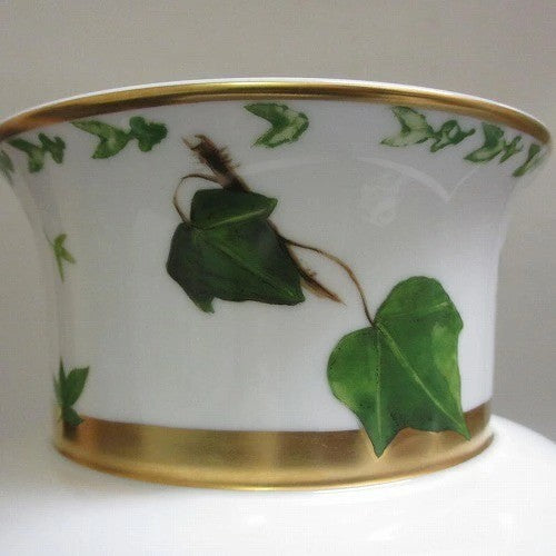 Collectible Raynaud Limoges Verdure Vase Ivy Pattern Porcelain with Gold Trim