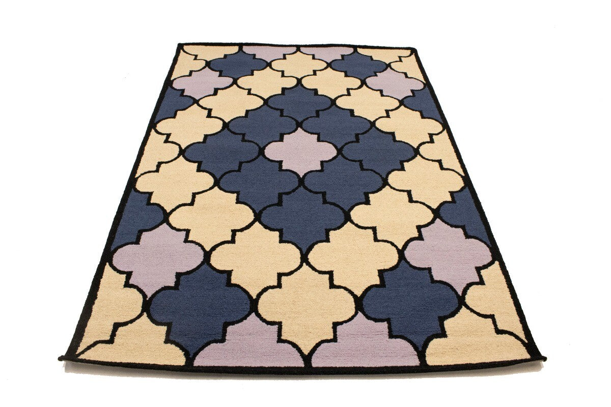 5X8 Ft Multicolored Hand-Tufted Rug Contemporary