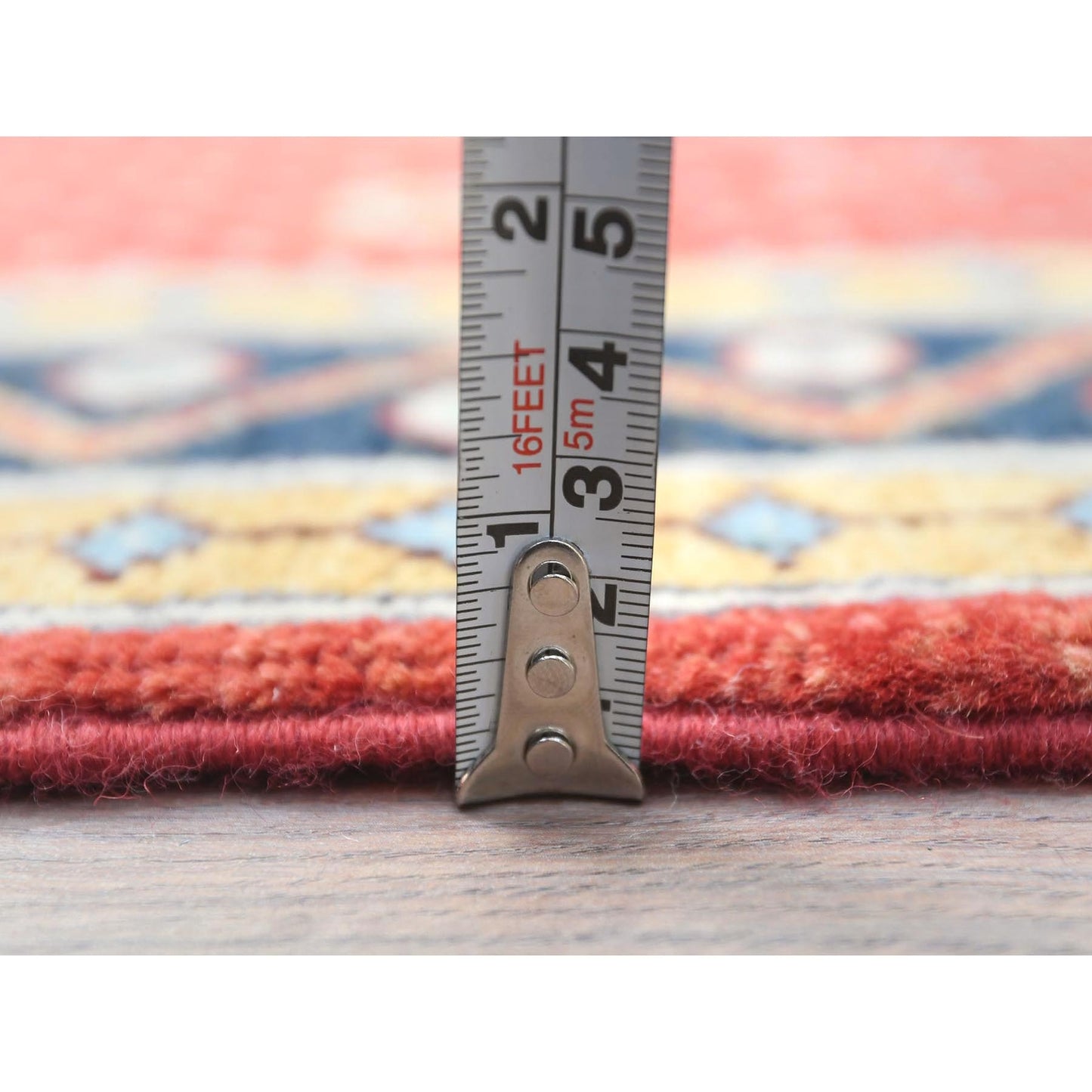 4'X5'9" Imperial Red Special Kazak Wool Hand Knotted Oriental Rug