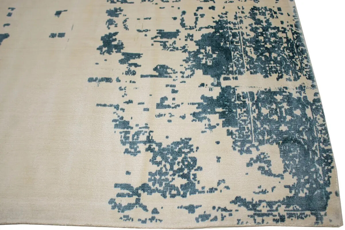 Muted Slate Blue Distressed Floral 4X6