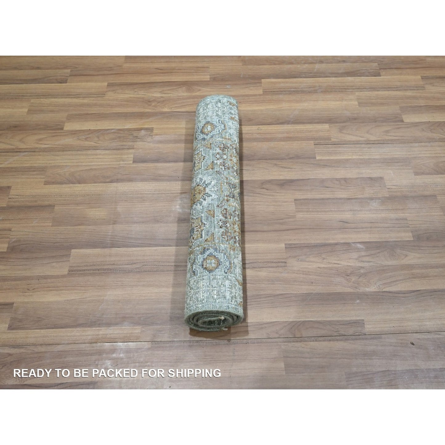 2'1"X3'1" Sage Green Rug Wool Pre Historic Mamluk Design Hand Knotted Mat