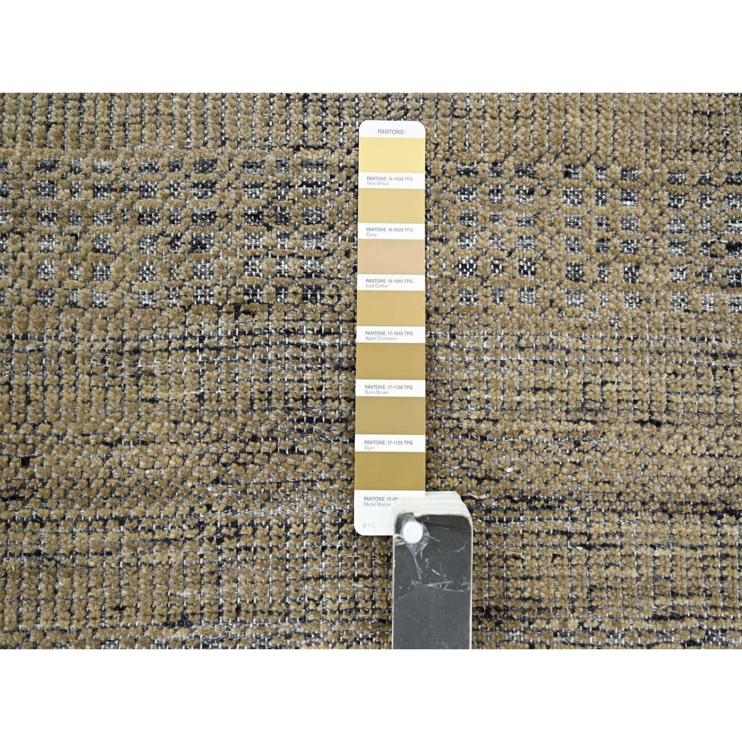 11'10"X15' Brown & Black Oxidized Grass Design Wool Hand Knotted Xl Rug