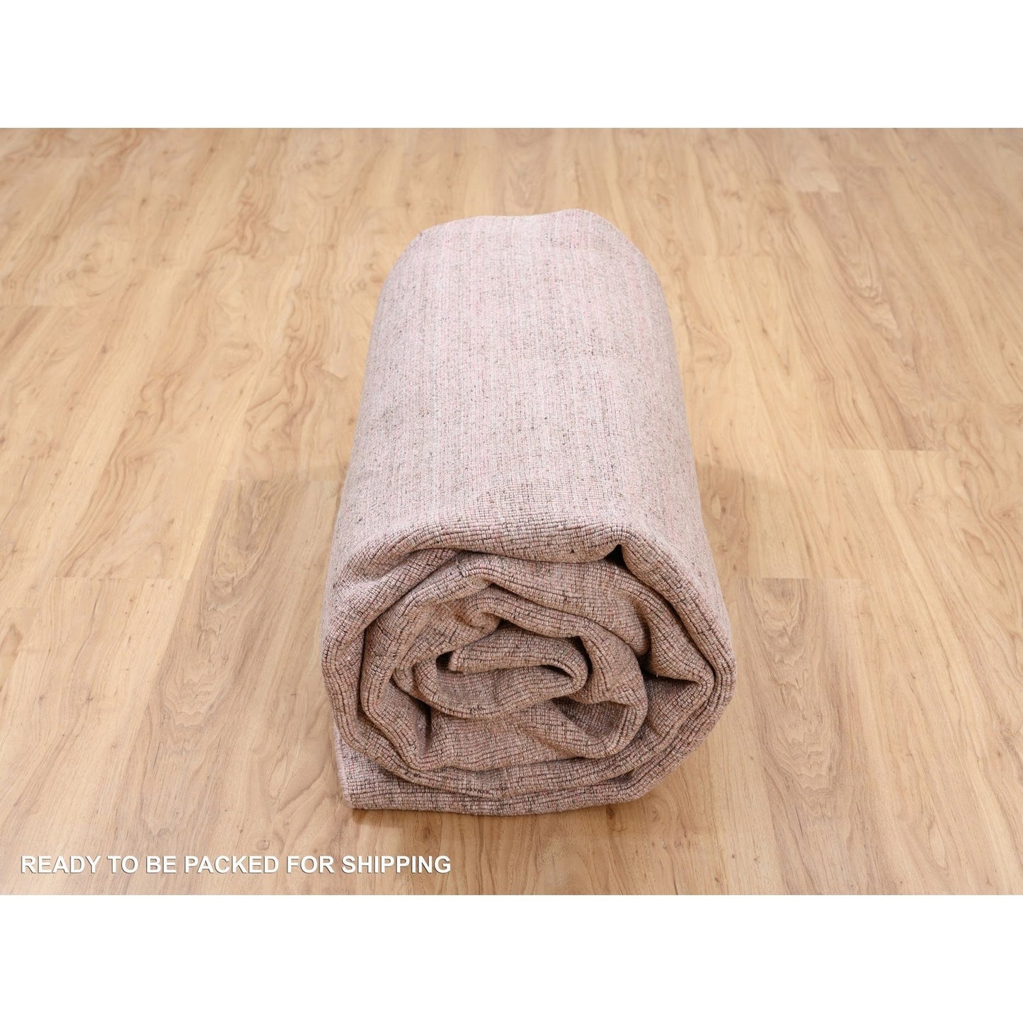 9'3"X12' Modern Design Hand Loomed Soft Wool Coral Pink Oriental Rug