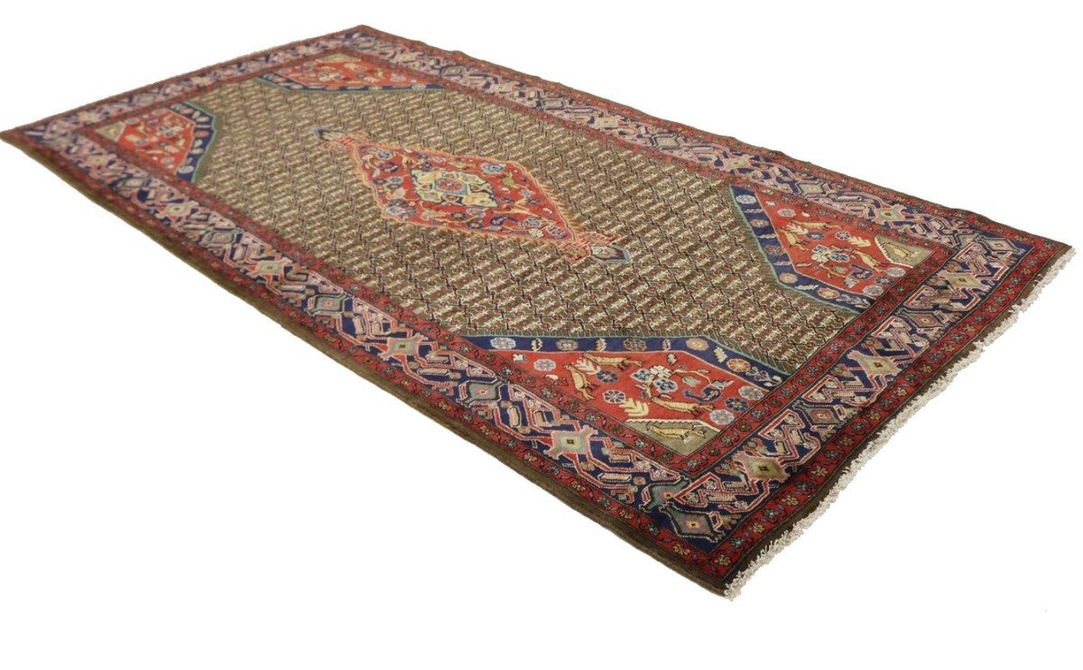 Handmade Vintage Tribal Oriental Rug Geometric