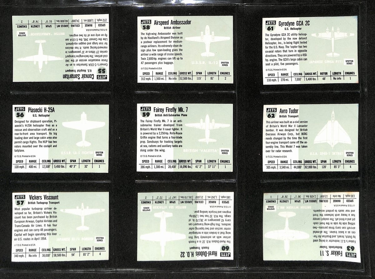 1956 Topps Jets Complete (1-240) Card Set With 2 Albums 195869