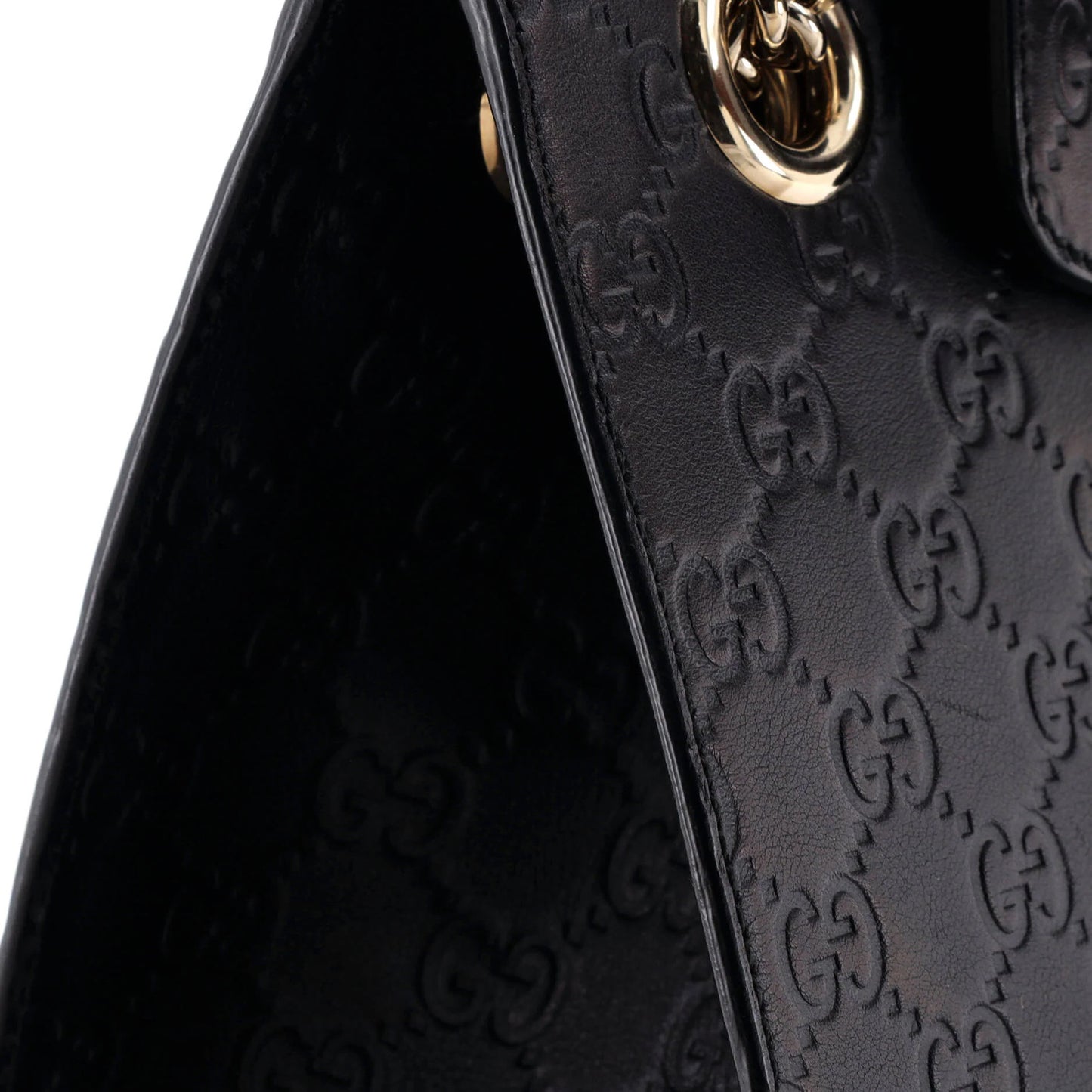 Gucci Emily Chain Flap Shoulder Bag Guccissima Leather Large