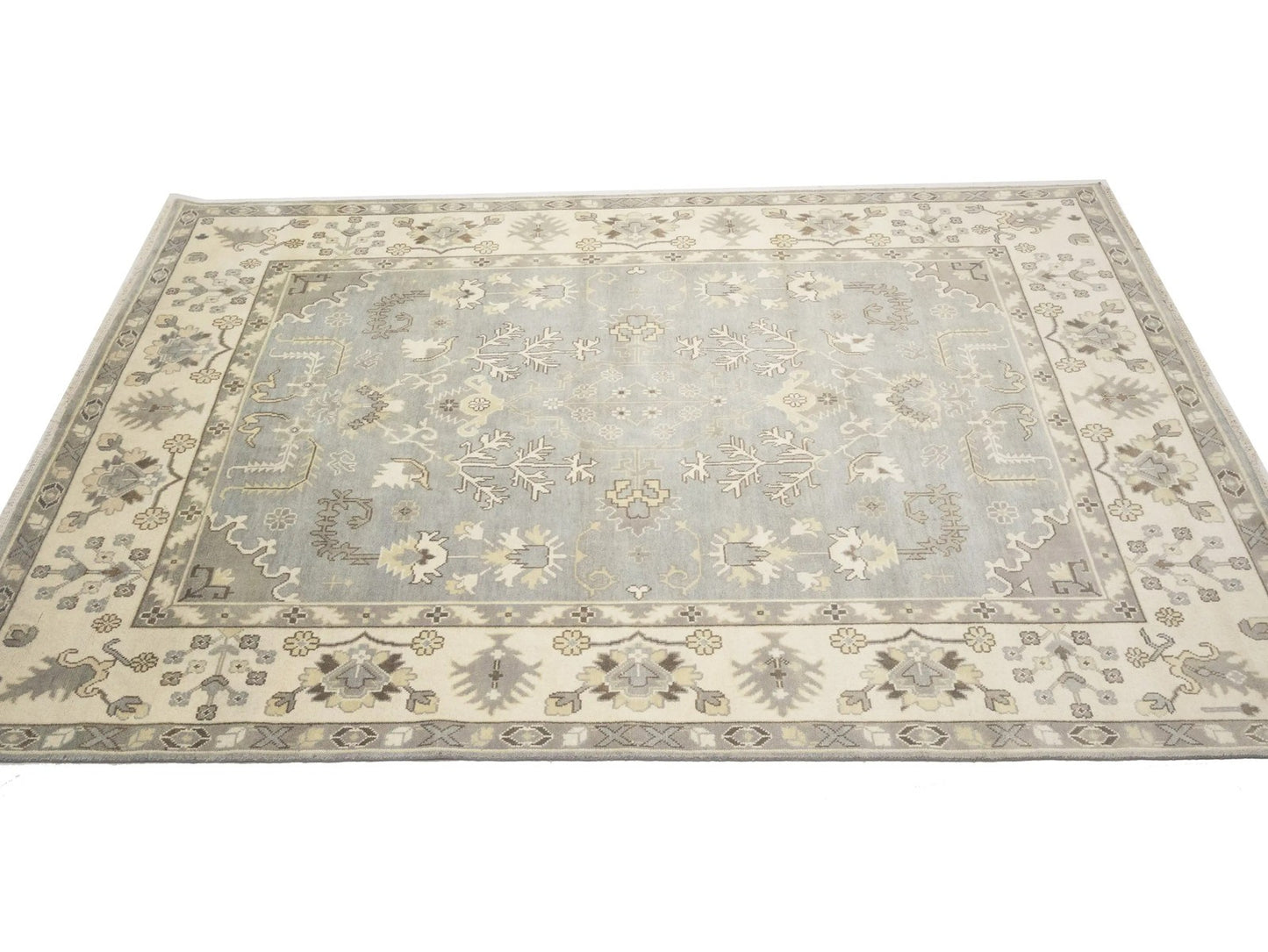 Handmade Floral Muted Colors Oushak Chobi