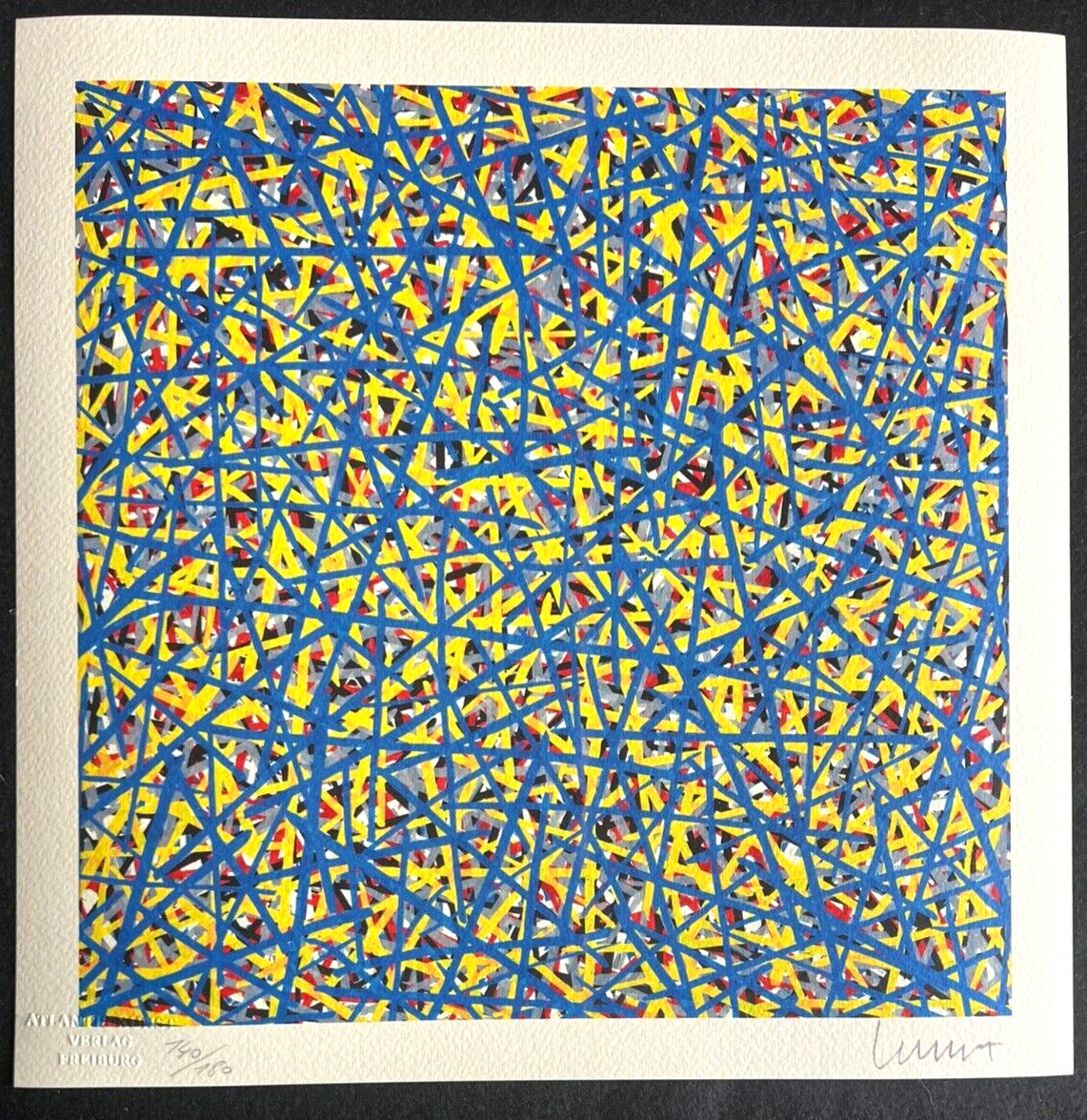 Sol Lewitt Lithograph Coa Hand Numbered Signed O.P. Stamp