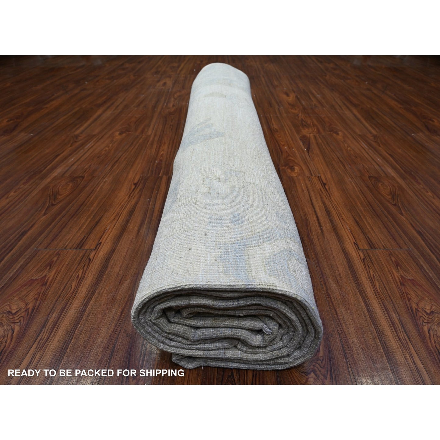 12'X15'10" Ivory Wool Hand Knotted Angora Oushak Oversized Rug