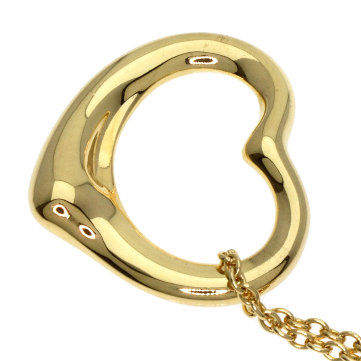 Tiffany&Co. Necklace Open Heart K18 Yellow Gold
