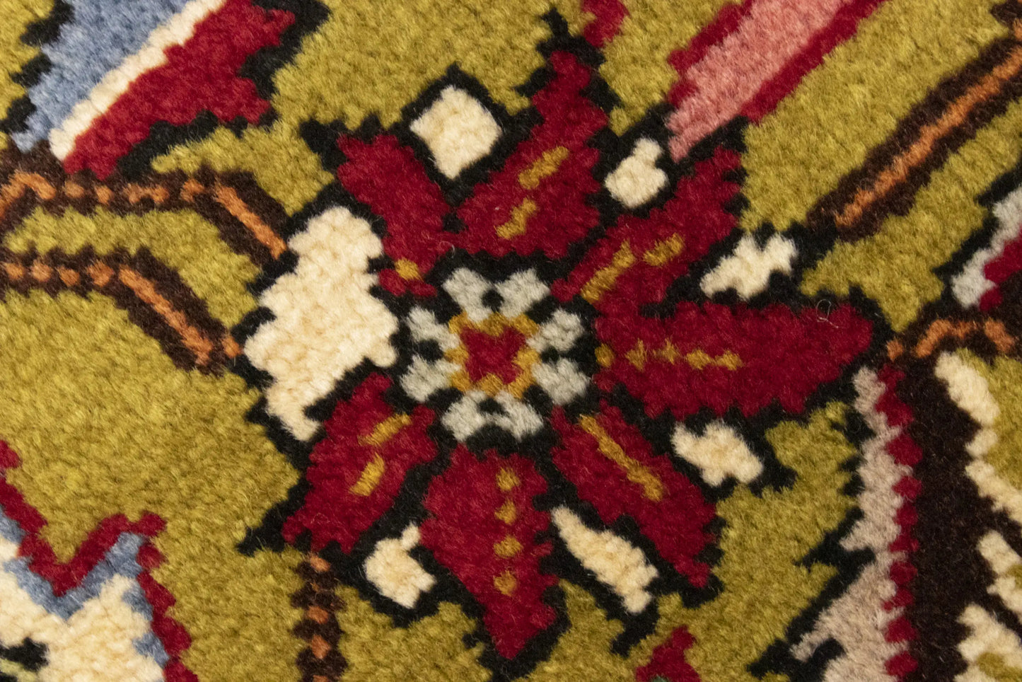 Hand-Knotted Vintage Oriental Rug Red Traditional