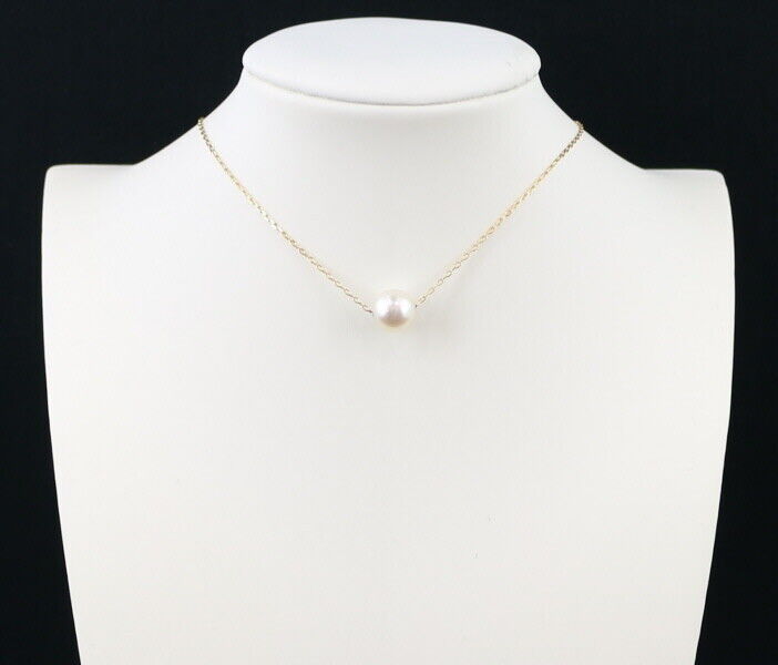 Tasaki Necklace Akoya Pearl 8.2Mm 18K 750 Yellow Gold