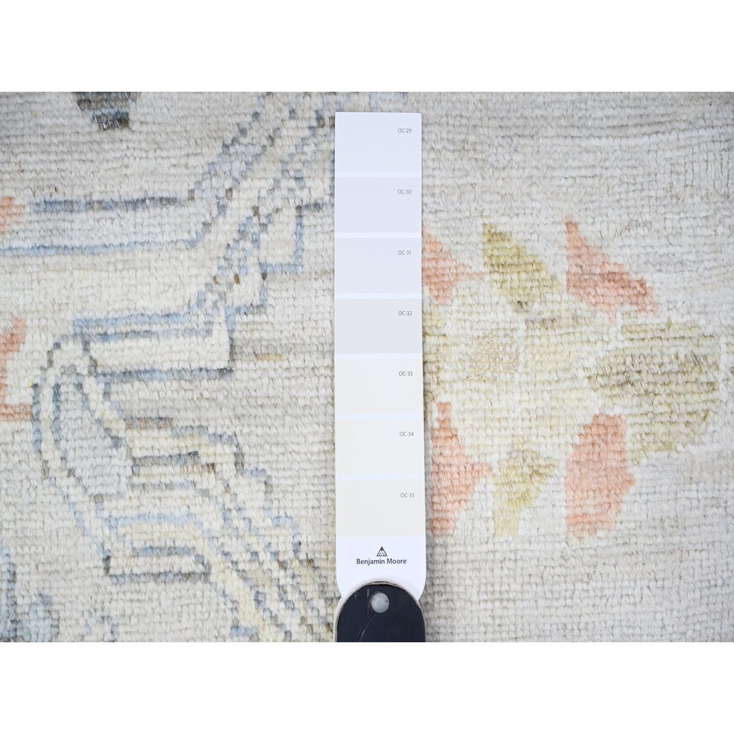 9'10"X13'6" Alabaster White Afghan Angora Oushak Wool Hand Knotted Rug