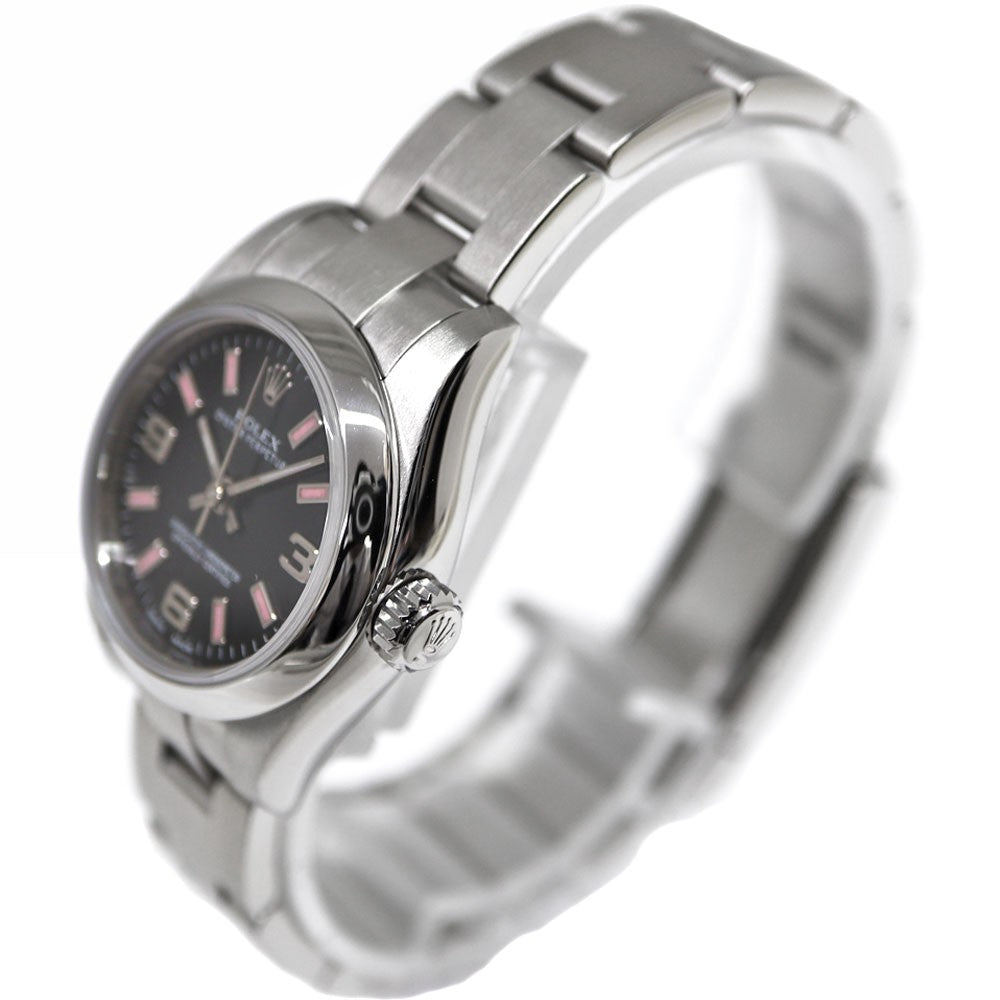Rolex Oyster Perpetual 176200 Black Case Size 26Mm Ladies Used Watch #72177