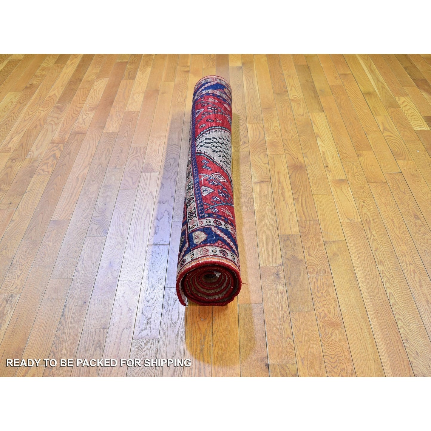 5'2"X8'8" Pure Wool Vintage Farsian Open Field Design Hand Knotted Rug