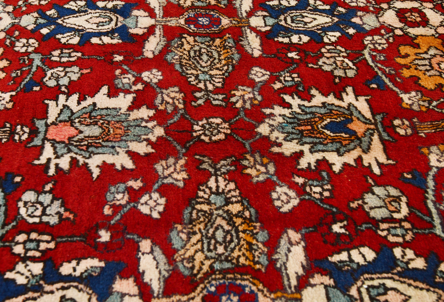 Hand-Knotted Wool Oriental Rug Allover Floral