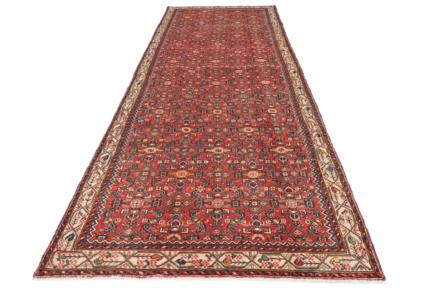 Handmade Vintage Tribal Runner Rug Allover Floral