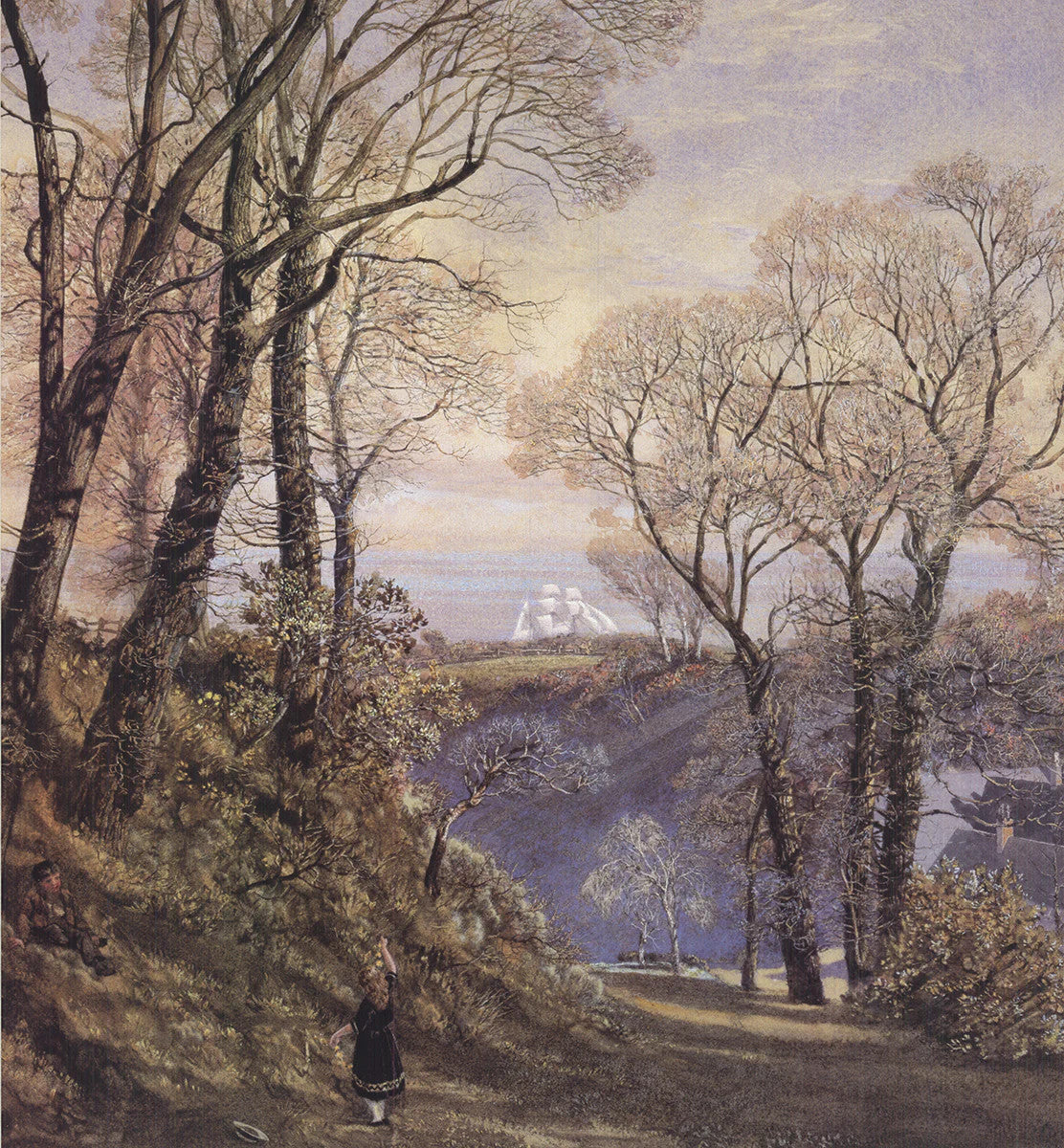 John Brett February In The Isle Of Wight " Offset Lithograph Renais