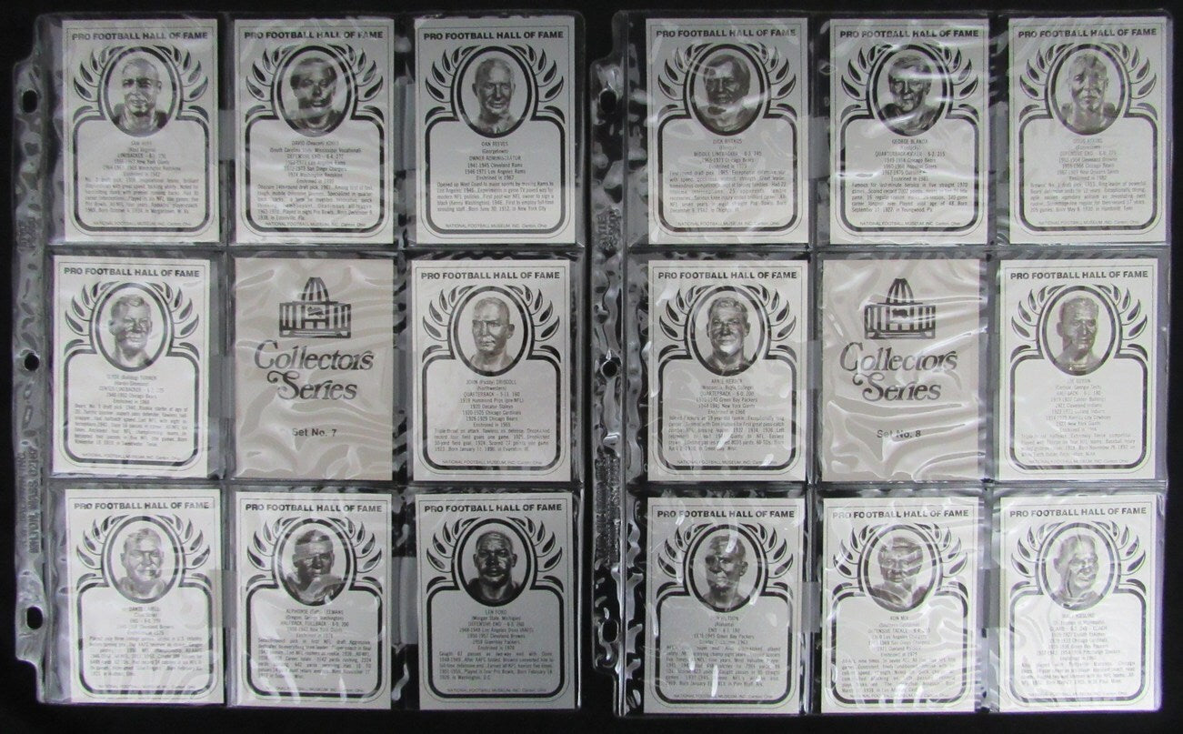 Pro Football Hall Of Fame Metallic Card Set