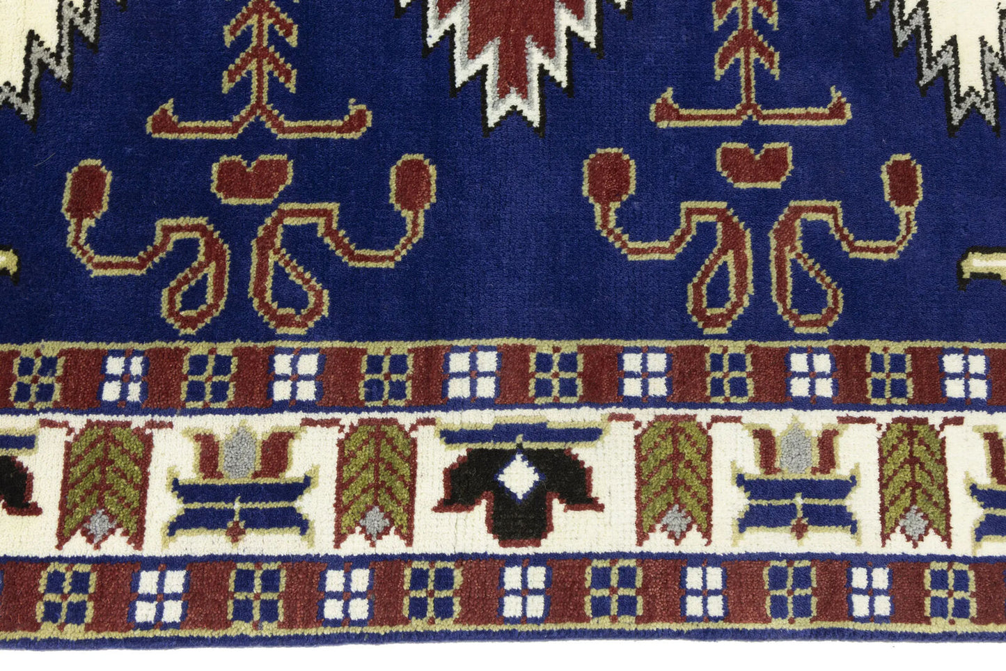 Kazak Oriental Rug Geometric Design Carpet Home