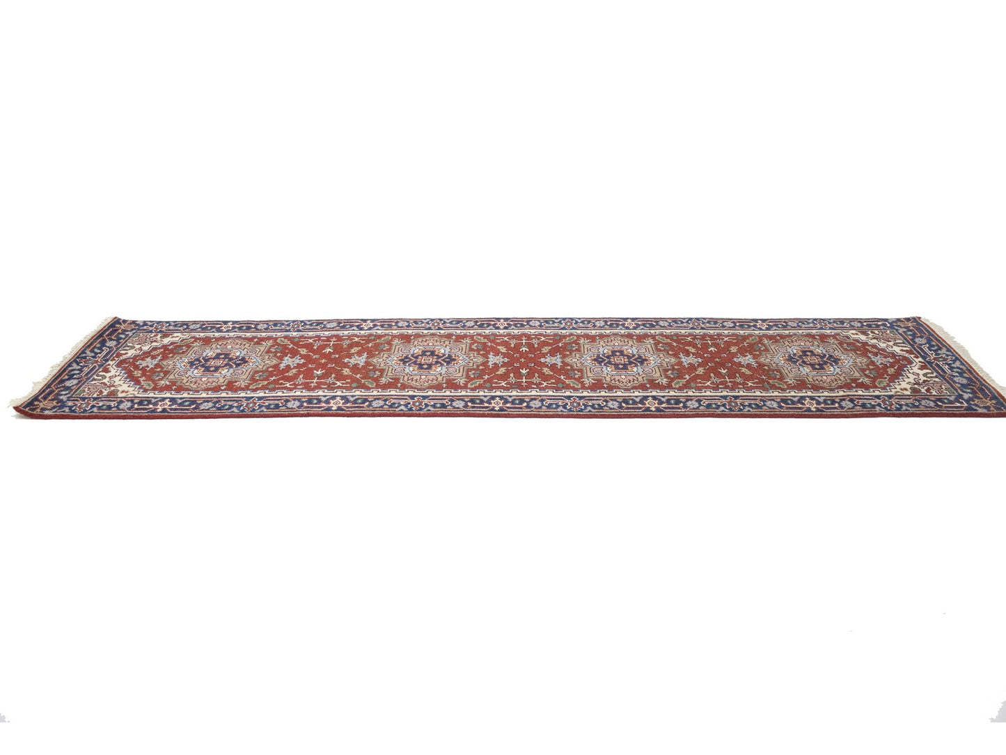 Handmade Wool Serapi Floral Oriental Runner Boho